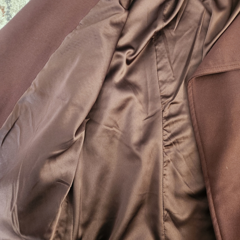 Women with Control Brown Lace-Front Jean Jacket - Picture 4 of 6